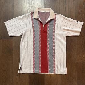 Vintage Dansen Men's Short Sleeve Polo Shirt Medium Quarter Zip